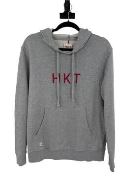 HKT by Hackett London Men's Logo Pullover Hoodie Heather Grey Medium